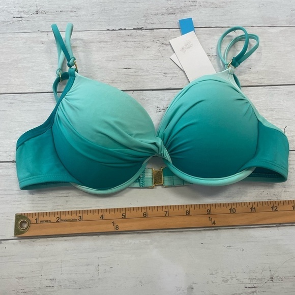 BLEU Rod Beattie Women's bikini top Stretch Push-Up Twist Front Fixed Cups 6 - Picture 4 of 8